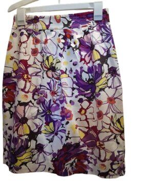 MULTICOLOR COTTON SKIRT WITH SLIT AT BACK